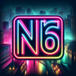 Bright neon sign reading 'N16' in vivid colors against a dark urban night backdrop, symbolizing a vibrant and modern music scene.