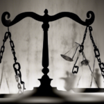 An abstract digital artwork illustrating the concept of time and justice, with symbolic scales of justice in the foreground and a blurred clock in the background fading into darkness, conveying the theme of statute of limitations in a nuanced and non-direct manner without depicting any individuals.