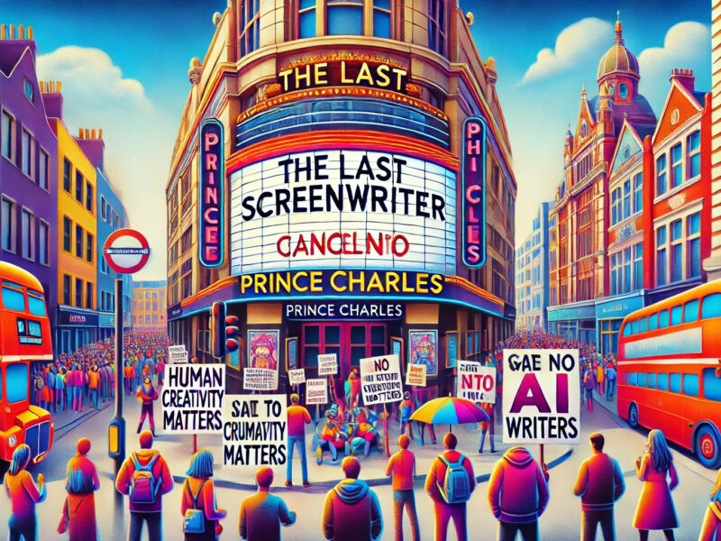 A-bright-high-contrast-image-illustrating-the-controversy-over-the-cancellation-of-the-AI-written-film-The-Last-Screenwriter-in-London.