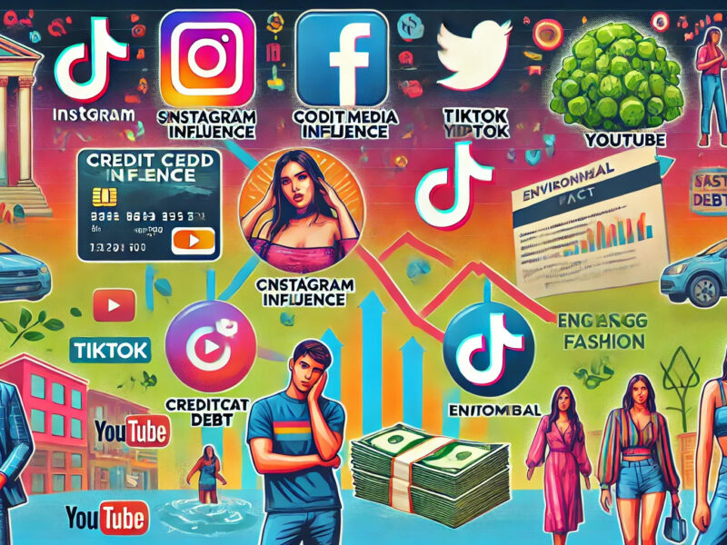 A-vibrant-infographic-emphasizing-the-direct-link-between-credit-card-debt-and-social-media-influencers.