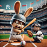 A-humorous-and-detailed-scene-of-a-bunny-rabbit-standing-upright-at-home-plate-in-Yankee-Stadium-holding-a-baseball-bat-in-its-hands