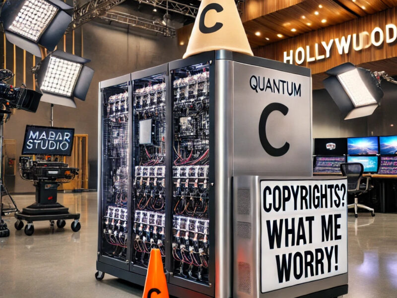 A-quantum-computer-in-a-corner-of-a-major-studio-in-Hollywood-with-a-sign-on-it-that-says-Copyrights_-What-Me-Worry-A-dunce-cap-is-placed-on-top